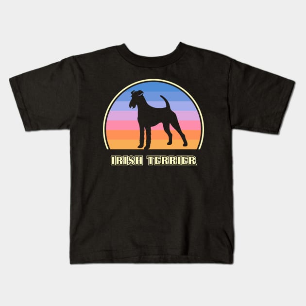 Irish Terrier Vintage Sunset Dog Kids T-Shirt by millersye